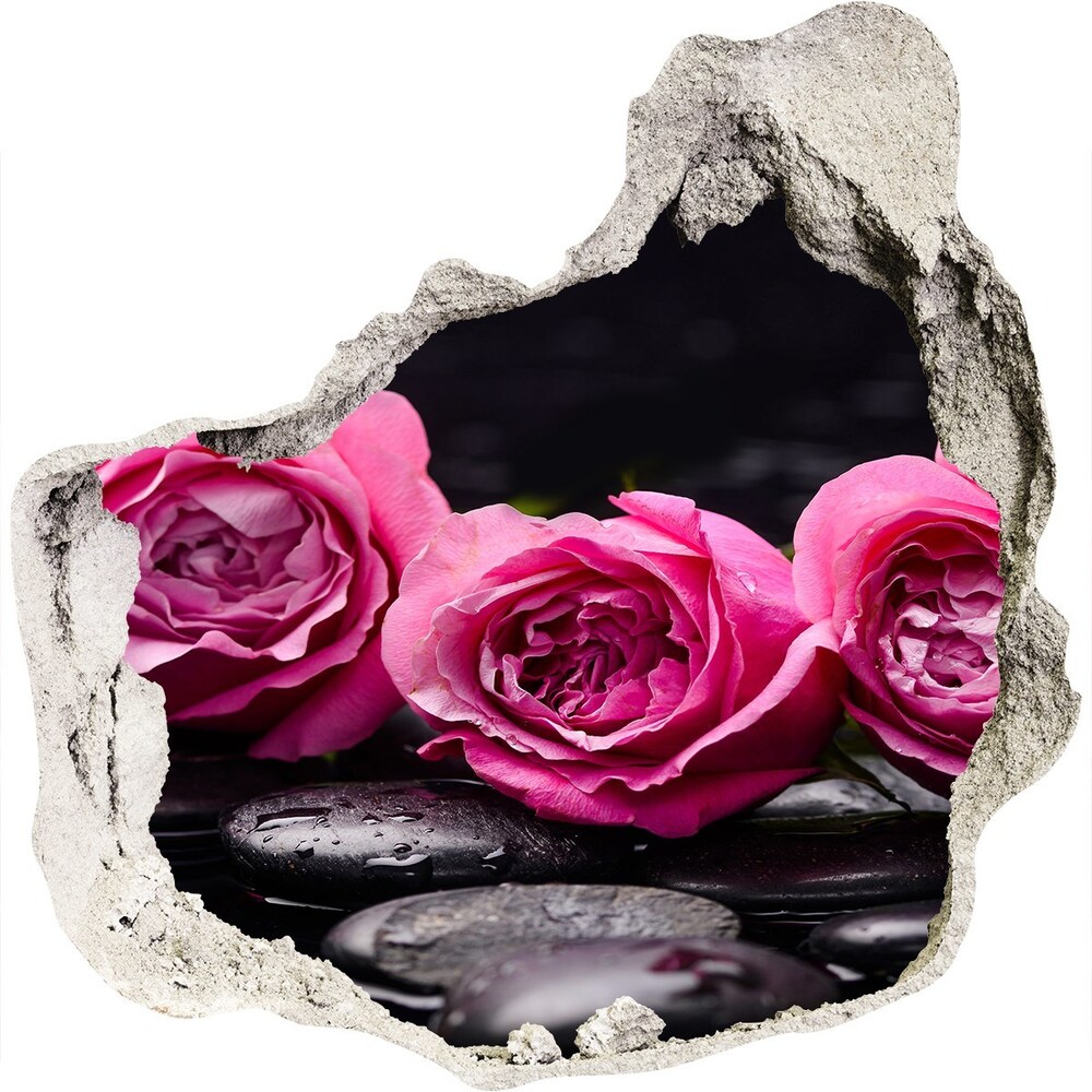Samoprzylepna dziura na ścianę Różowe róże