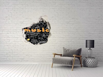Fotoobraz dziura na ścianę Symbole muzyczne