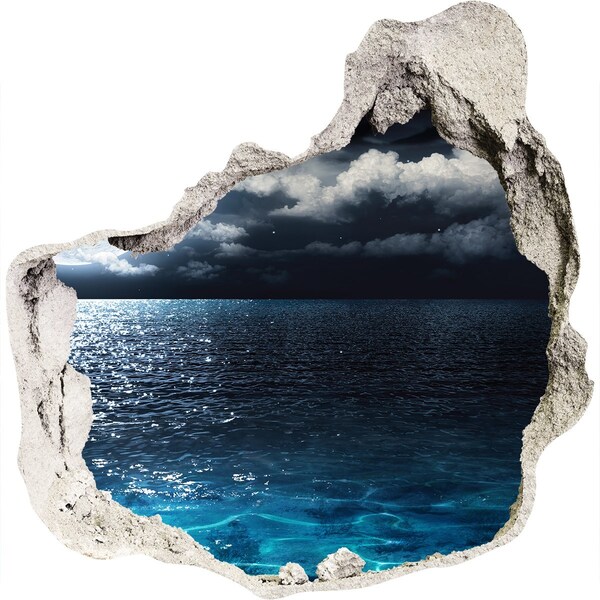 Foto zdjęcie dziura na ścianę Nocny widok na morze