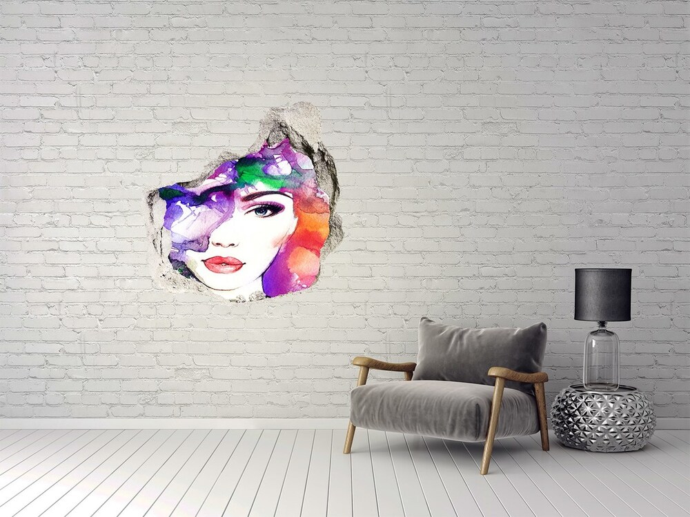 Dziura 3d fototapeta na ścianę Portret kobiety