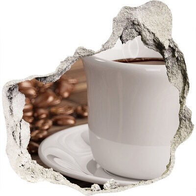 Samoprzylepna naklejka beton Kawa i ziarna na tle ściany