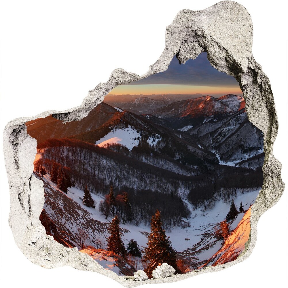 naklejka fototapeta 3D widok Zima w górach