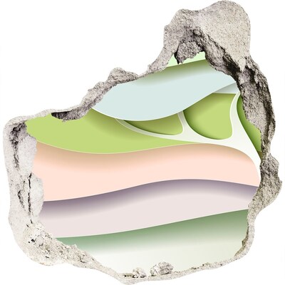 Dziura 3d fototapeta naklejka Złamana ściana z widokiem na krajobraz