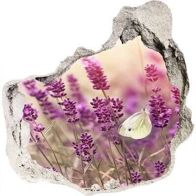 Samoprzylepna dziura naklejka beton Kwiatowy raj z motylem