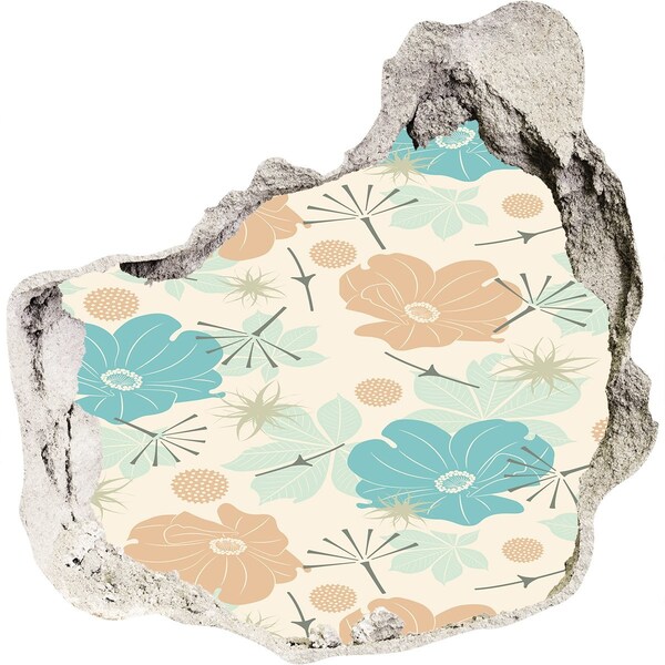 Okleina 3D dziura na ścianę Kwiatowy wzór na ścianie