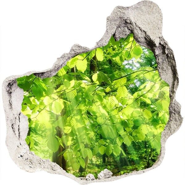 naklejka fototapeta 3D widok Zielony las w promieniach słońca