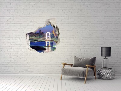 Fototapeta dziura na ścianę 3d Most w Tokio nocą