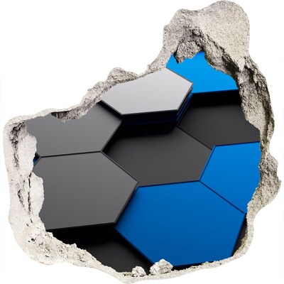 Dziura 3d fototapeta na ścianę Nowoczesne heksagony w ścianie