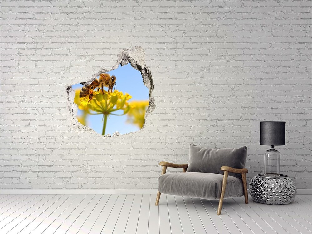 Samoprzylepna dziura Pszczoła na kwiatku