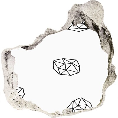 Fotoobraz dziura na ścianę Złote diamenty w dziurze w ścianie