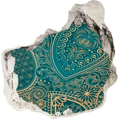 Fotoobraz dziura na ścianę Zielony wzór w stylu boho