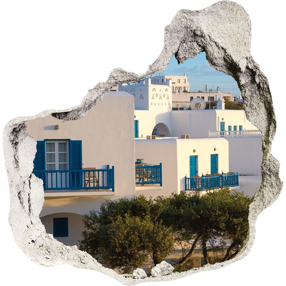 Fototapeta dziura na ścianę 3d Mykonos Grecja