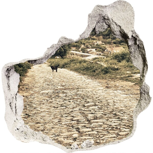 Dziura 3d fototapeta naklejka Urokliwa wiejska droga