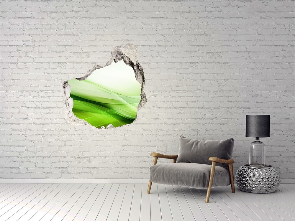 Samoprzylepna dziura na ścianę Zielone fale tło