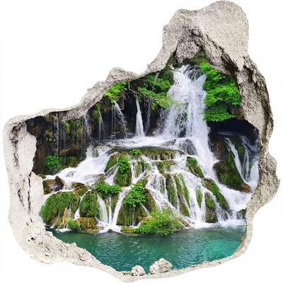 naklejka fototapeta 3D Wodospad w górach