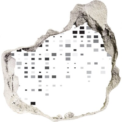 Samoprzylepna dziura ścienna Zniszczona ściana z cyfrowym wzorem