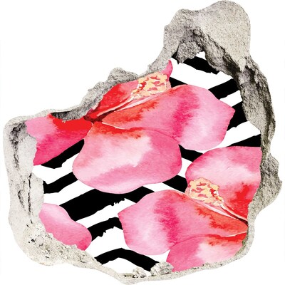 Okleina 3D dziura na ścianę Kwiatowa dziura w ścianie