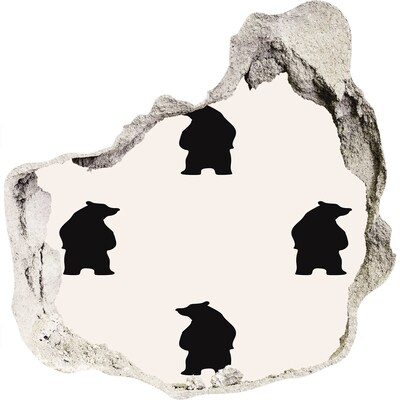 Dziura 3d foto tapeta naklejka Niedźwiedzie