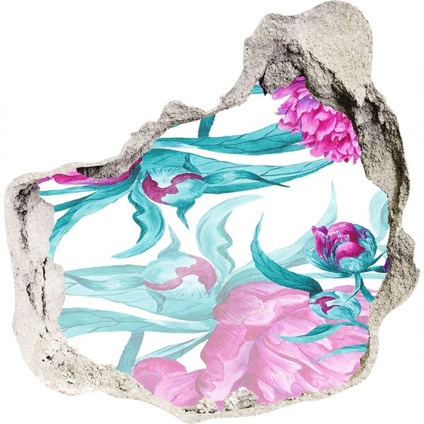 Okleina 3D dziura na ścianę Kwiatowy ogród za ścianą