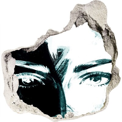 Samoprzylepna dziura ścienna 3D Oczy w betonie