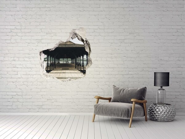 Fototapeta dziura na ścianę 3d Widok na molo nad wodą