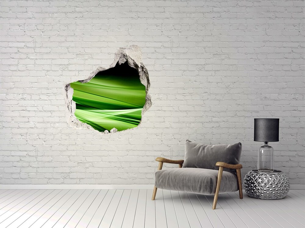 Samoprzylepna dziura ścienna 3D Zielone fale tło