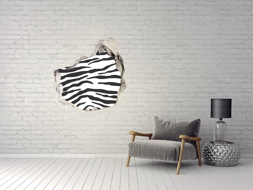 Fotoobraz dziura na ścianę naklejka Zebra tło