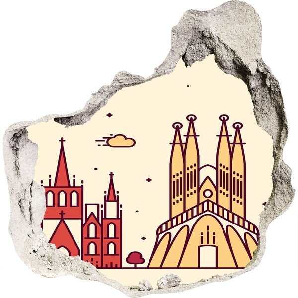 Samoprzylepna dziura na ścianę Katalońska architektura