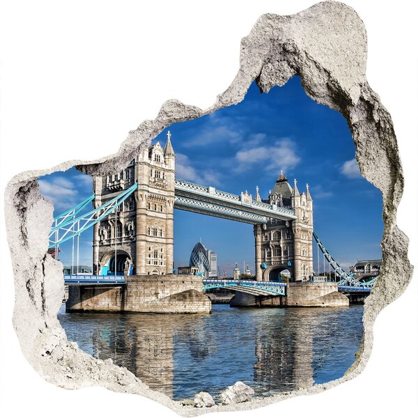 Fototapeta dziura na ścianę 3d Tower Bridge Londyn