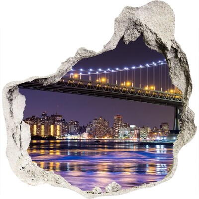 Fototapeta dziura na ścianę 3d Most w Nowym Jorku