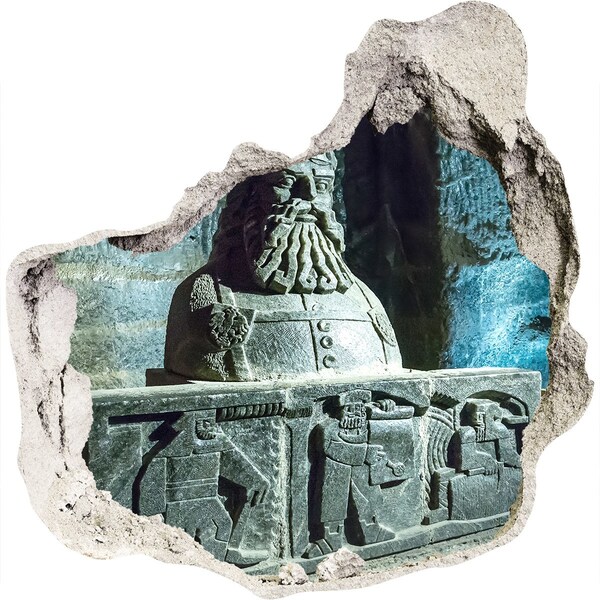 Fototapeta dziura na ścianę 3d Starożytna rzeźba w jaskini