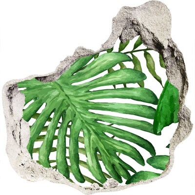 Okleina 3D dziura naklejka Tropikalne liście