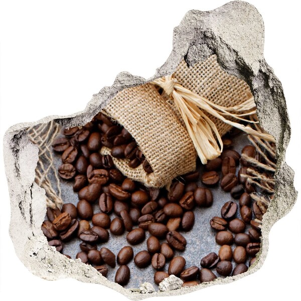 Samoprzylepna naklejka beton Kawa w zniszczonej ścianie