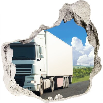 Fototapeta dziura na ścianę Biała ciężarówka