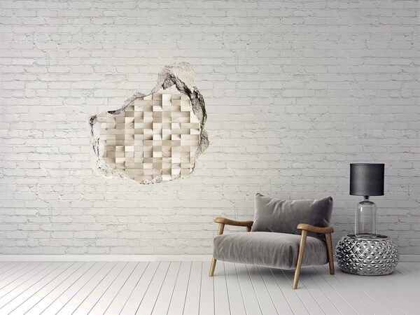 Samoprzylepna dziura 3D Drewniane kostki