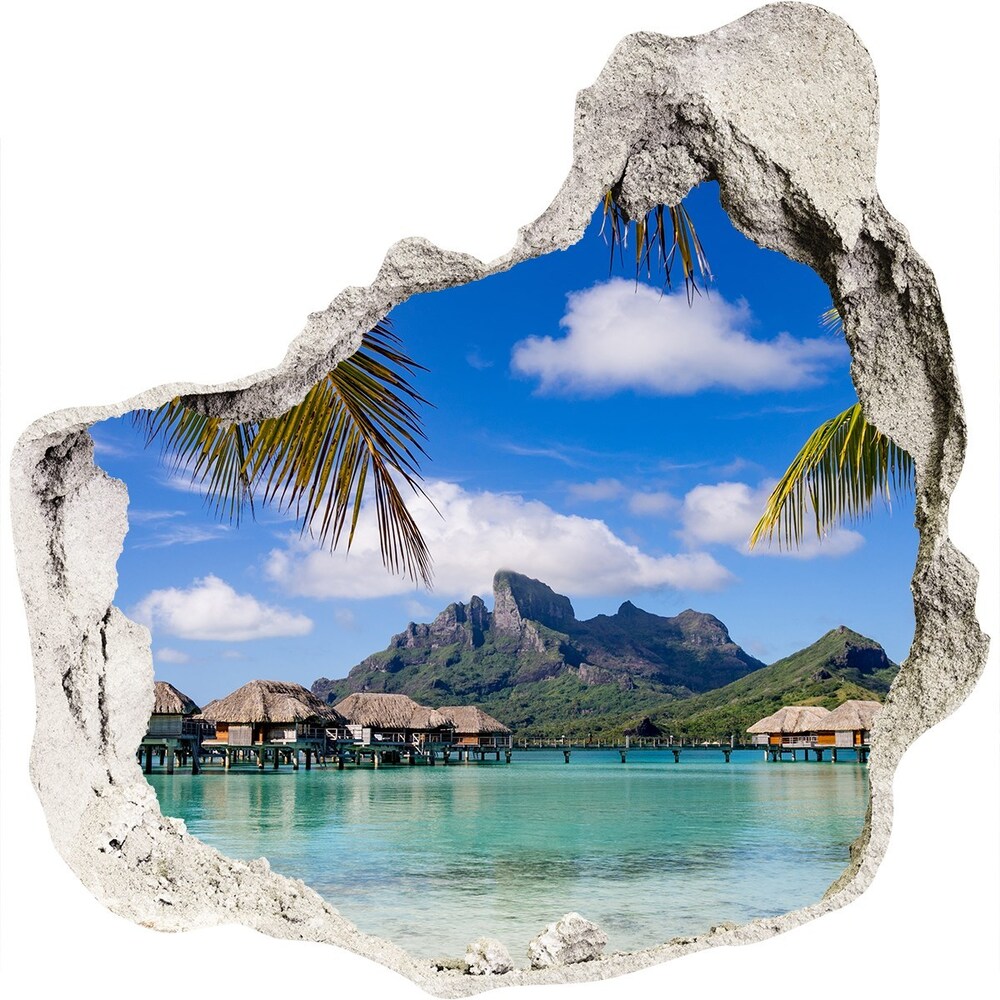 naklejka fototapeta 3D Palmy na Bora Bora
