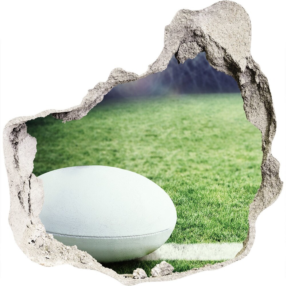 Foto zdjęcie dziura na ścianę Piłka w rugby
