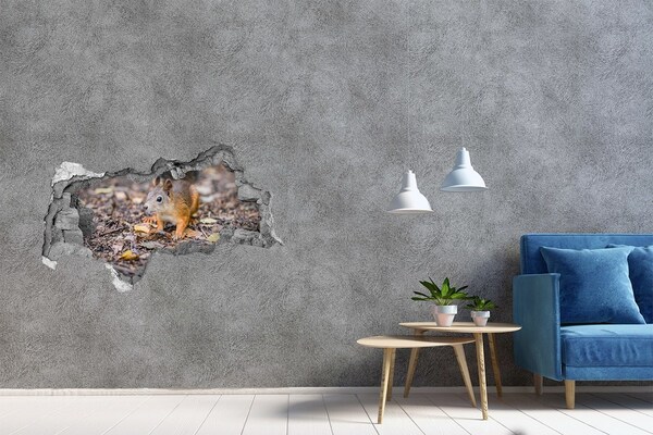 naklejka fototapeta 3D na ścianę Wiewiórka w lesie