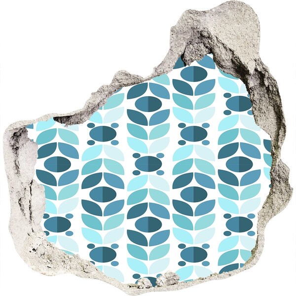 naklejka fototapeta na ścianę Kwiatowy wzór w dziurze w ścianie