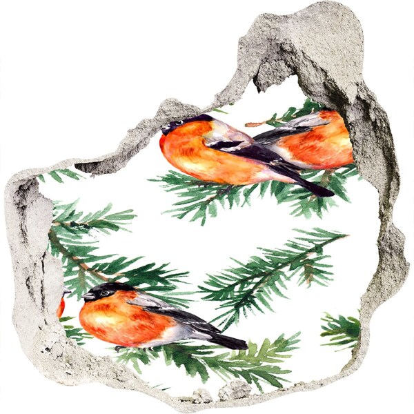 Samoprzylepna dziura na ścianę Ptaki na tle zieleni