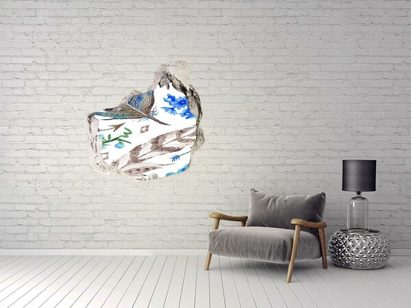 Dziura 3d foto tapeta naklejka Beżowe lwy