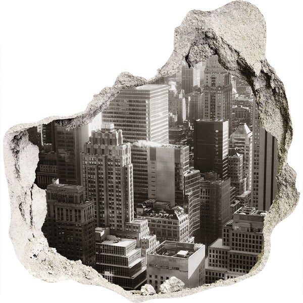 Fototapeta dziura na ścianę 3d Widok na miasto z dziury w ścianie