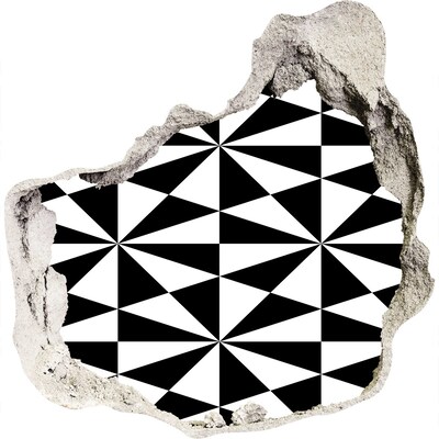 Fototapeta dziura na ścianę Geometryczne wzory w dziurze w ścianie