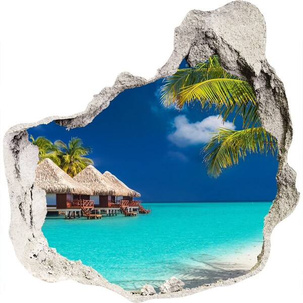 naklejka fototapeta 3D na ścianę Tropikalna oaza na wodzie