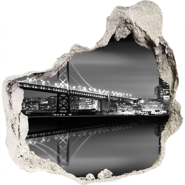 Samoprzylepna dziura na ścianę Most Golden Gate w nocy