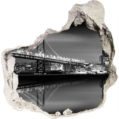 Samoprzylepna dziura na ścianę Most Golden Gate w nocy