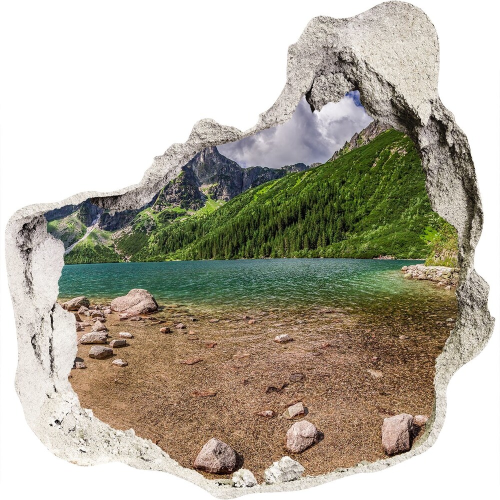 Samoprzylepna dziura na ścianę Jezioro w górach