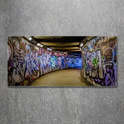 Foto obraz szkło akryl Graffiti w metrze