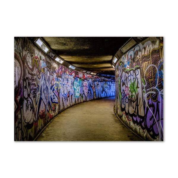 Foto obraz szkło akryl Graffiti w metrze