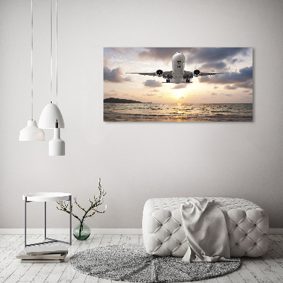 Foto obraz akryl Samolot nad morzem
